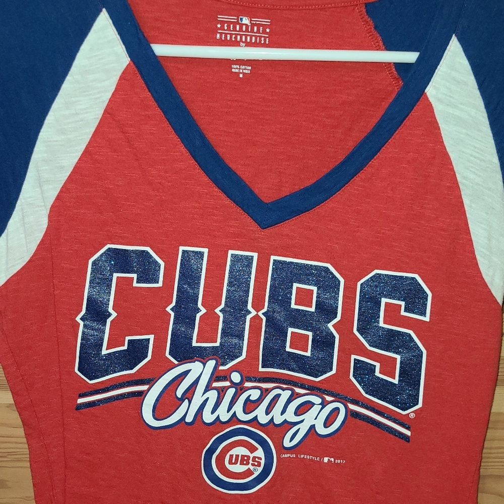 Chicago Cubs Womens T Shirt - M - Picture 2 of 5